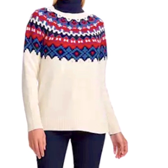 🌟HP🌟As Seen on Hallmark Chaps Fair Isle Yoke Sweater - Picture 2 of 10